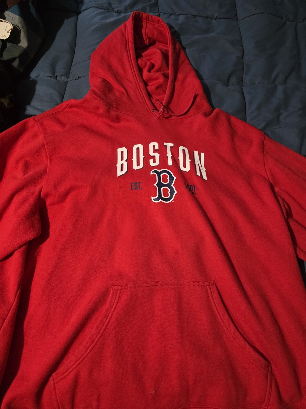 Fanatics Boston Red Pullover Hoodie - Red with White and Navy Logo